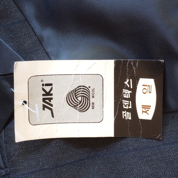 NWT Men's Chasteman Suit Blazer Pleated Pants 38R 32x32 Dark Gray Blue Pinstripe - Picture 7 of 14